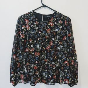 Madewell ruffle peplum top in floral finch